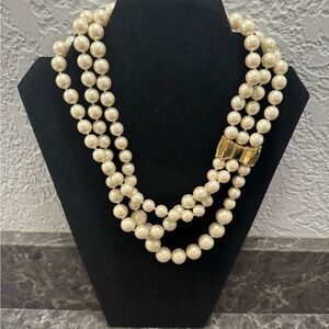 Kate Spade Pearl Gold Bow Necklace